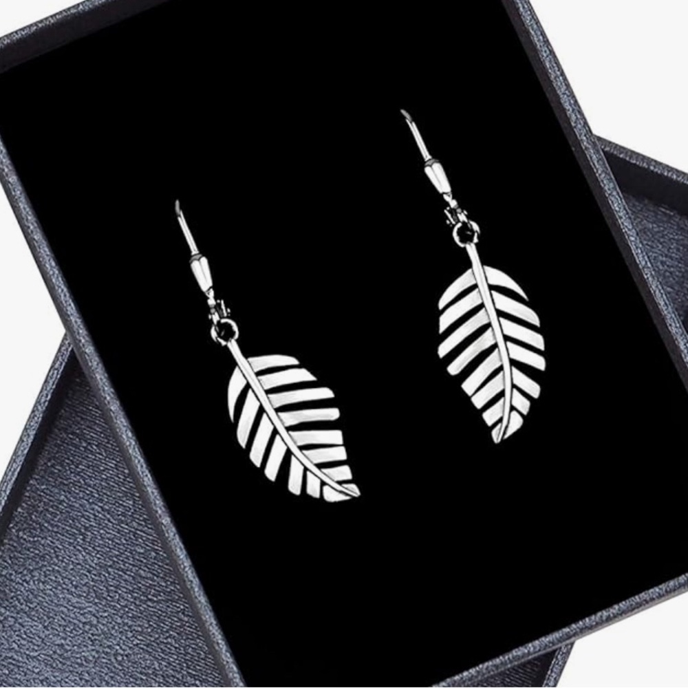 New SOFIA MILANI - Women's Earrings 925 Silver - Leaf Dangle Earrings Hook